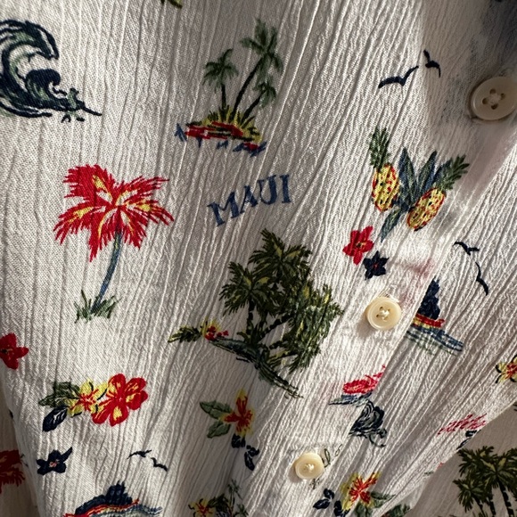 Style and Co. Women’s Medium Tie Front Blouse Maui Hawaii Design EUC- worn once - Picture 3 of 6